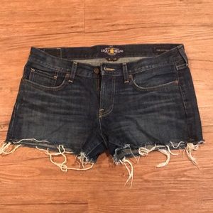 Lucky brand frayed hem denim cut off shorts